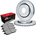 R1 Concepts Rear Brake Kit Fits 2010-2023 Lexus GX460; 2010-2024 Toyota 4Runner; 2010-2014 Toyota FJ; 2010-2021 Toyota Land Cruiser| Optimum Oep Brake Pads and Drilled Slotted Brake Rotors| 12.3' Rear