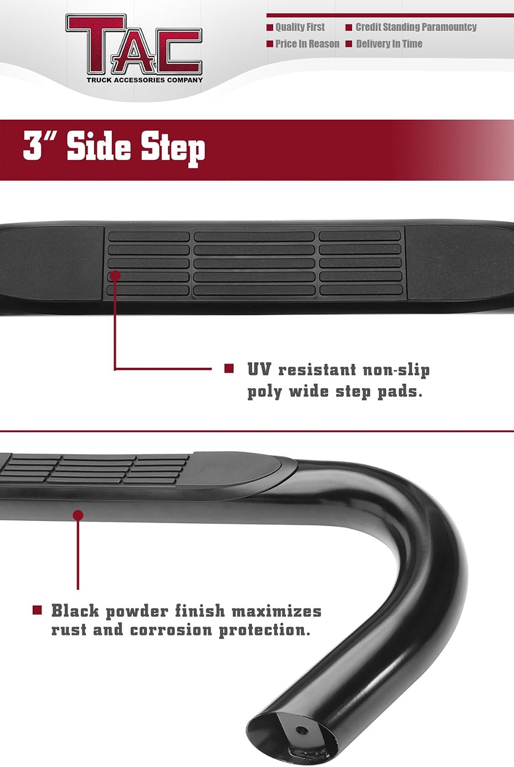TAC Side Steps fit 2000-2006 Toyota Tundra Access Cab 3' Black Side Bars Nerf Bars Step Rails Running Boards Off Road Automotive Exterior Accessories (2 Pieces Running Boards)