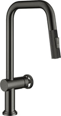 KRAUS Urbix Industrial Pull-Down Single Handle Kitchen Faucet in Black Stainless Steel, KPF-3126SB