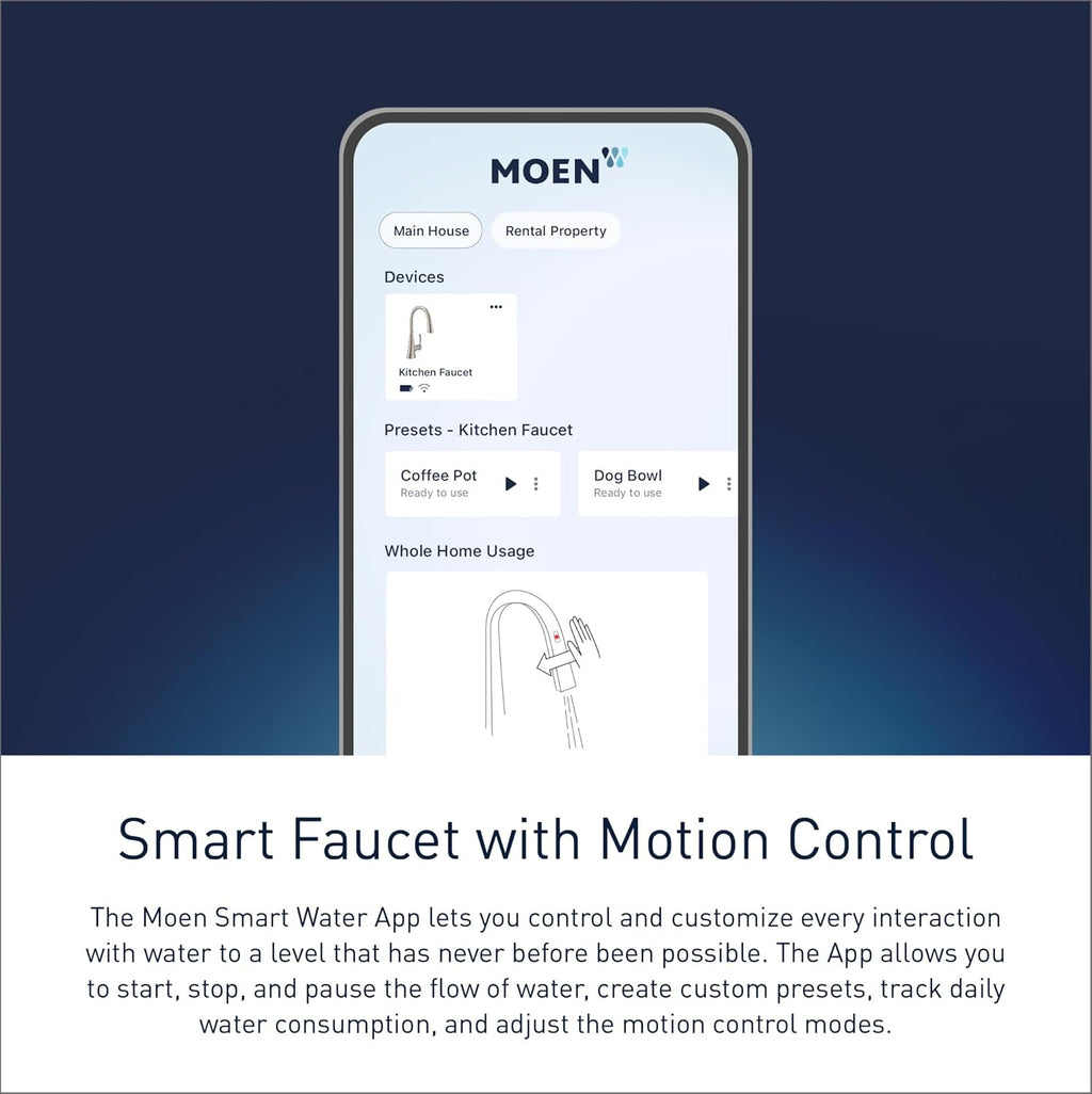 Moen Sinema Matte Black Smart Faucet Touchless Pull-Down Sprayer Kitchen Faucet with Voice and Motion Control, S7235EV2BL