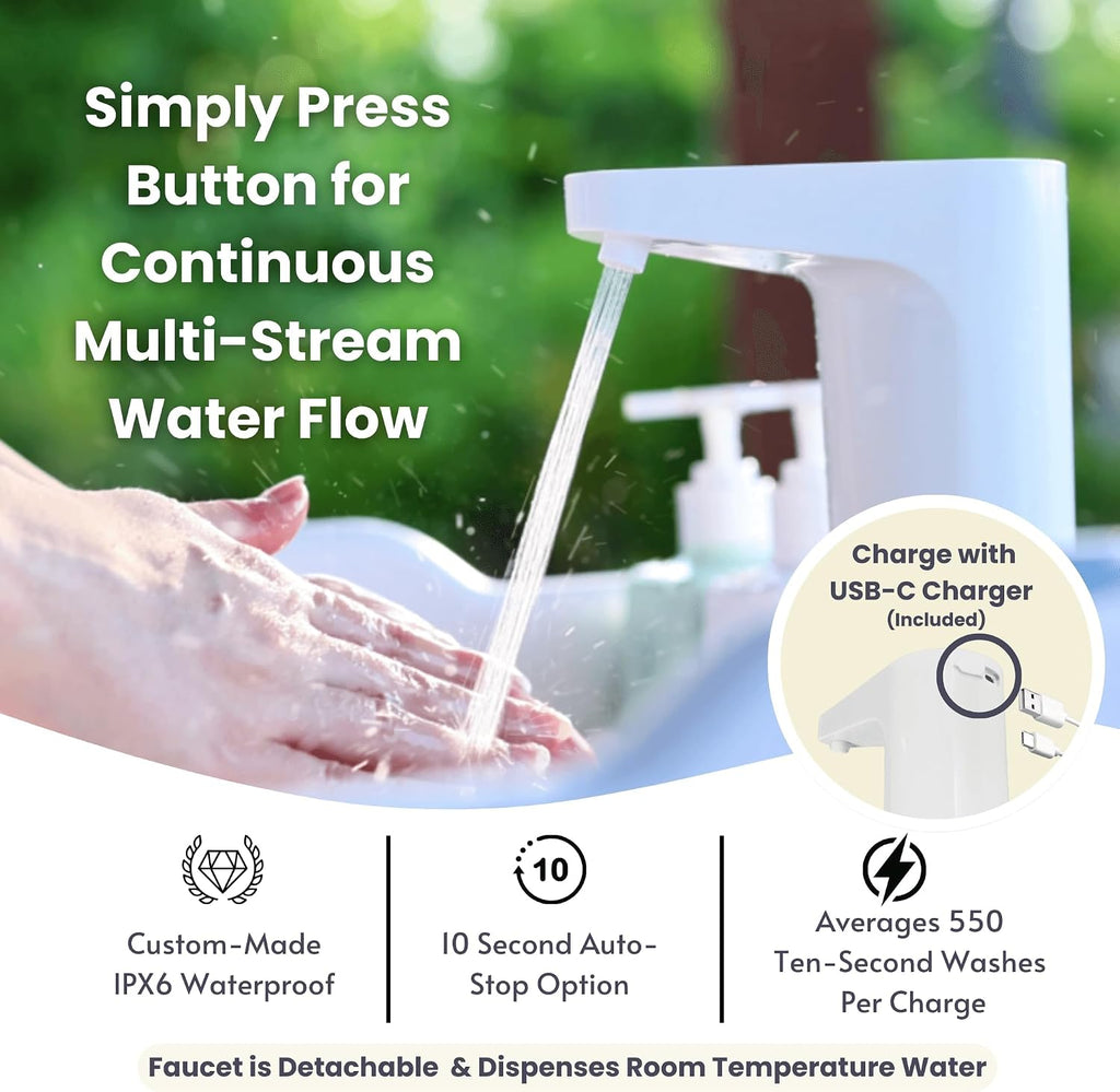 Mighty Sink Portable Sink: Patented Wash Station with Electronic Faucet | 2 Gallons | Easy Setup | Indoor & Outdoor Use | Ideal for Dishwashing, Camping Hygiene, Gardening, Pottery & More