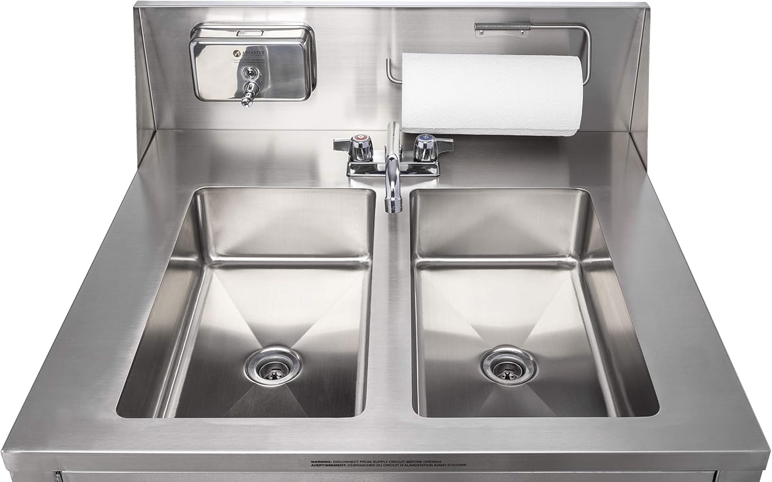 AFE DB101 Double Basin Stainless Steel Portable Sink with Hot Water