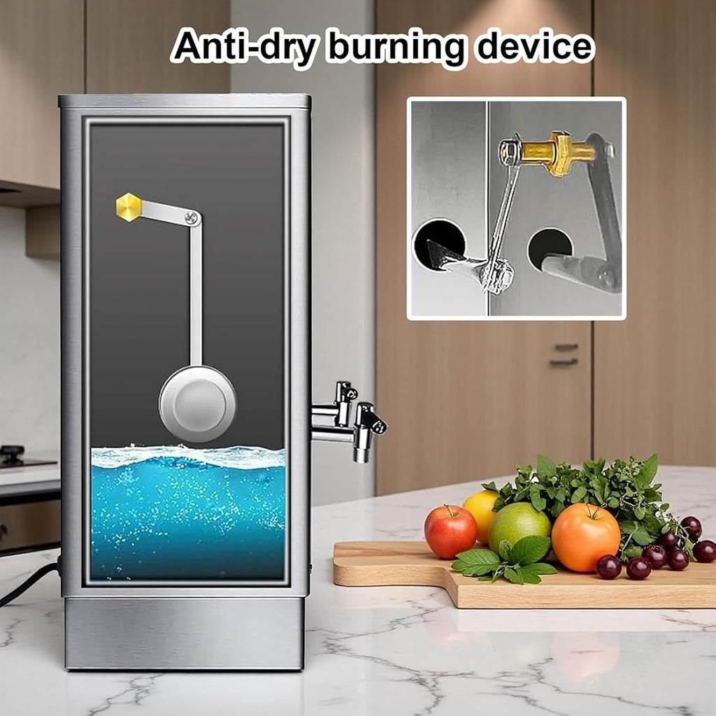 220v Desktop Stainless Steel Water Boiler, 40L/H Large Instant Hot Water Dispenser with Faucet, 30-100℃, Automatic Water Replenishment, Dual Filtration, for Cafe, Office, Home