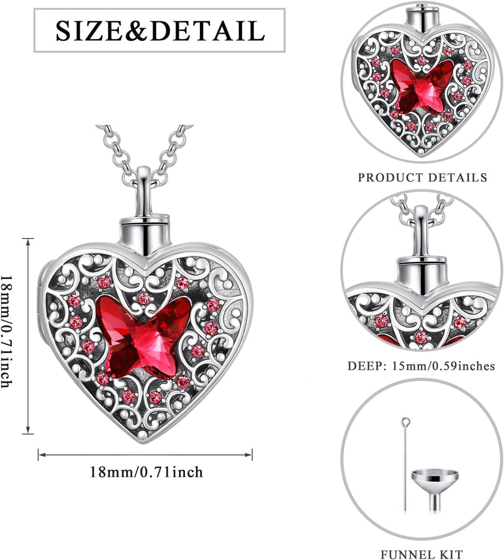 Dorunmo Personalized Heart Urn Locket Necklace for Ashes and Pictures 925 Sterling Silver Customized Locket Memorial Keepsake Cremation Jewelry for Ashes for Women Men Keep Someone Near to You