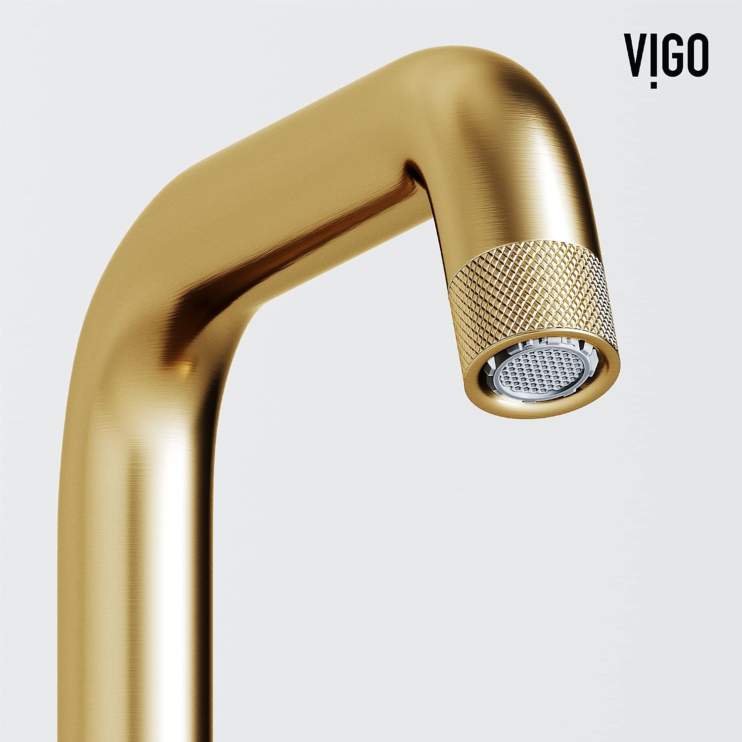 VIGO Cass Single-Handle Single-Hole Mount Bathroom Sink Faucet, 9-Inch, Matte Brushed Gold, Modern Design, Solid Brass, 1.2 GPM WaterSense & Ceramic Disc Valve, Corrosion-Resistant