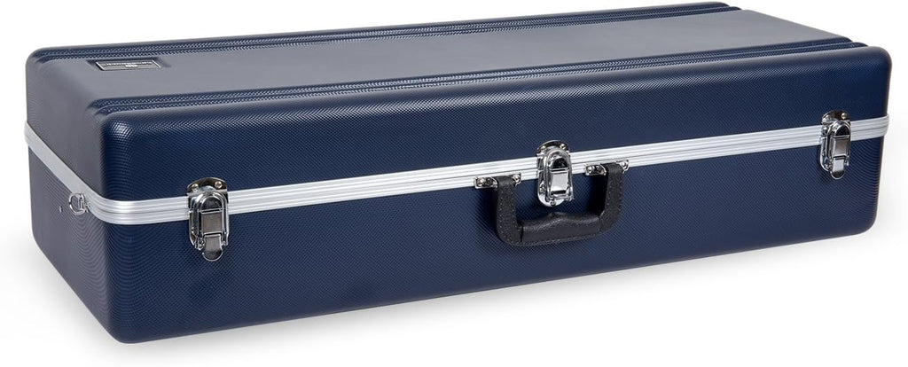 Crossrock ABS Tenor Saxophone Case – Rectangular Blue Diamond Texture, Deep Blue Velvet Interior, Security Lock & Detachable Strap