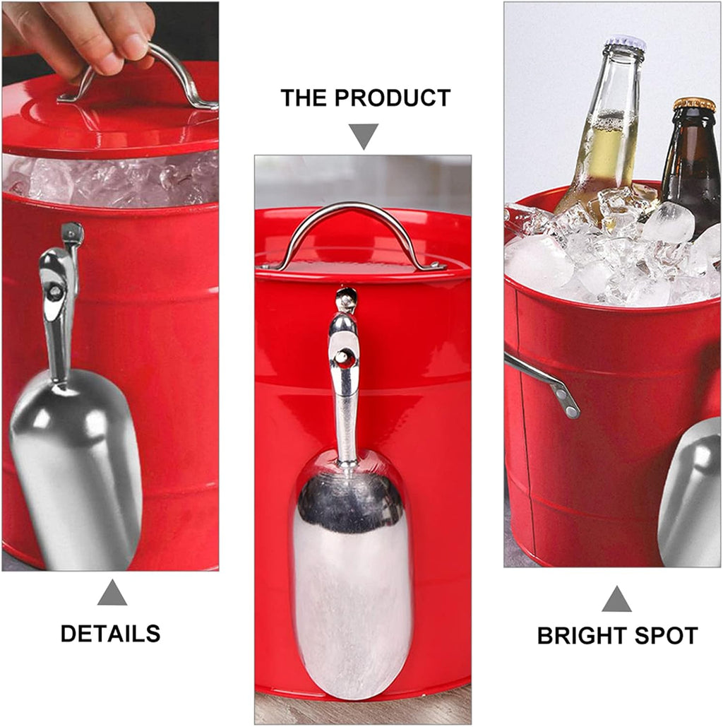 Ice Bucket,Ice Bucket with Lid and Ice Tongs,3.5L Metal Double Walled Ice Bucket Set, Home Kitchen Gifts with Lid, Modern Ice Bucket, Ice Buckets for Parties, Durable Ice Bucket, Ideal for P