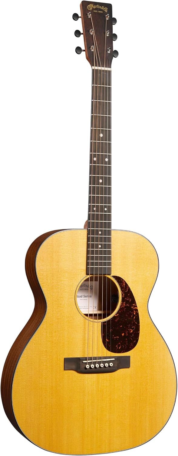 Martin 000-10E Retro Road Series Acoustic-Electric Guitar – Spruce Top & Sapele | Satin Finish | E1 Electronics with Built-In Tuner | Softshell Case Included (Right)