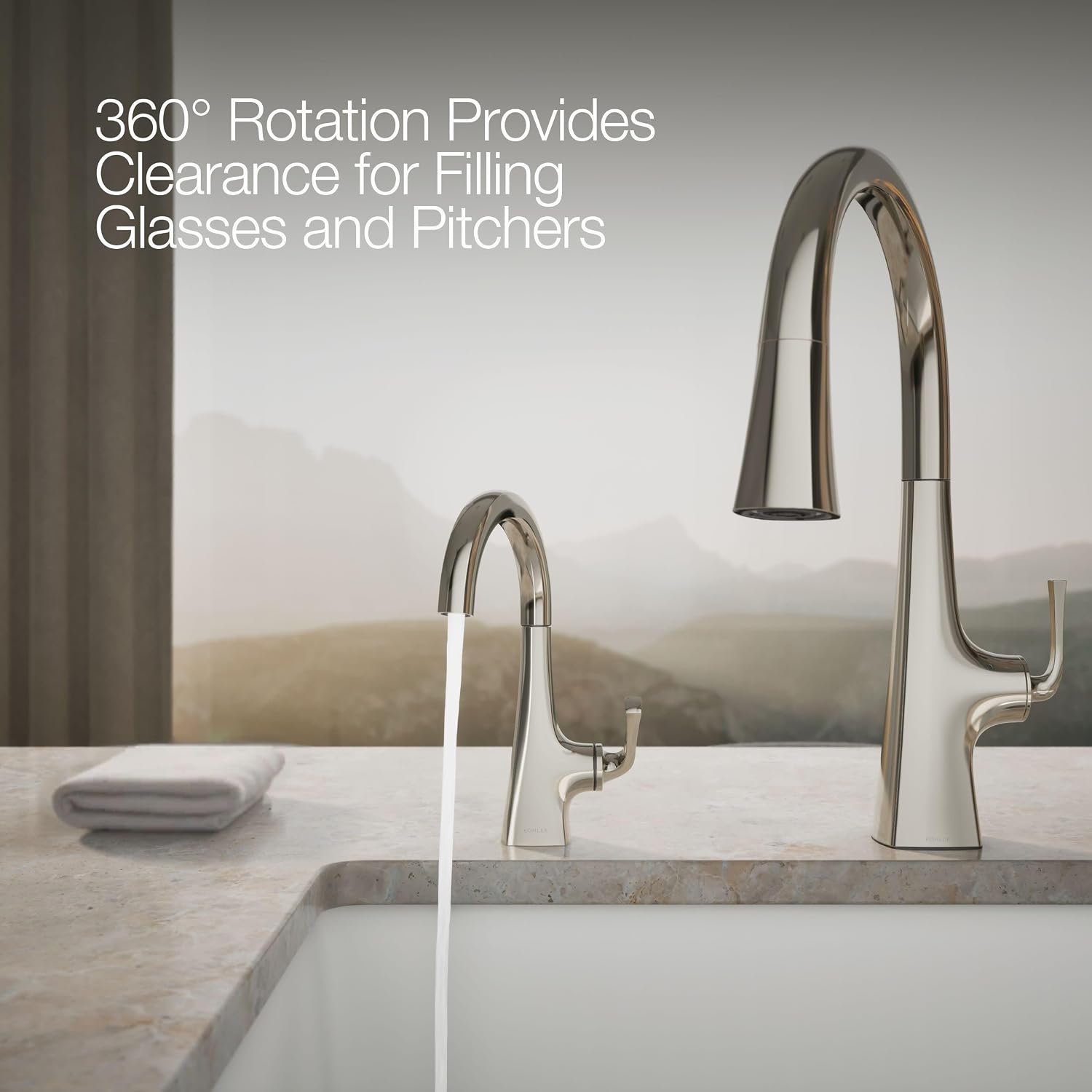 Kohler K-24134-SN Graze Beverage Faucet, Polished Nickel