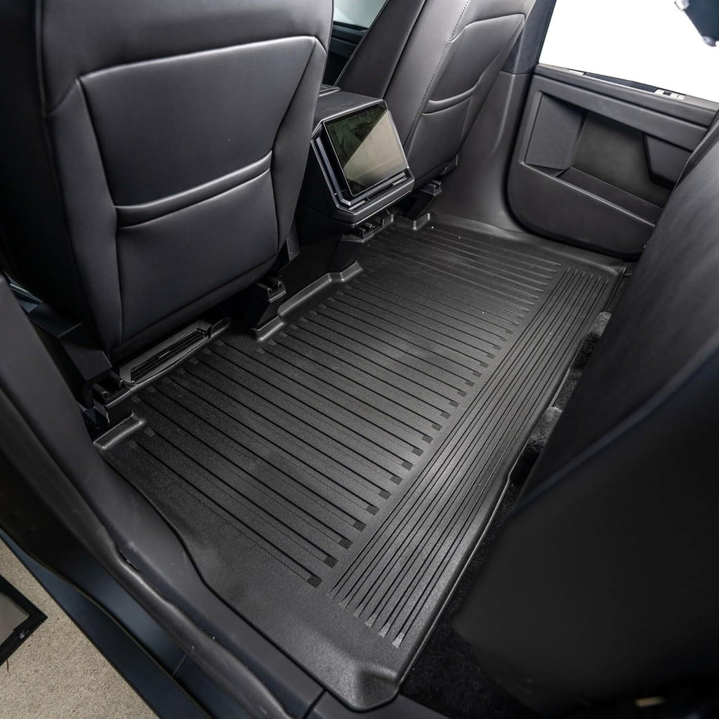 OEDRO Floor Mats Fit for Tesla Cybertruck 2023-2026, All Weather TPE Car Liners for 2024 Cybertruck Truck Accessories, Custom Fit Base/Cyberbeast/Long Range, 1st and 2nd Row