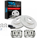 TRQ Performance Front Brake Pad and Rotor Set Ceramic Vented Coated Rotors Calipers Compatible with 2011 Honda Accord Crosstour 2012-2016 CR-V