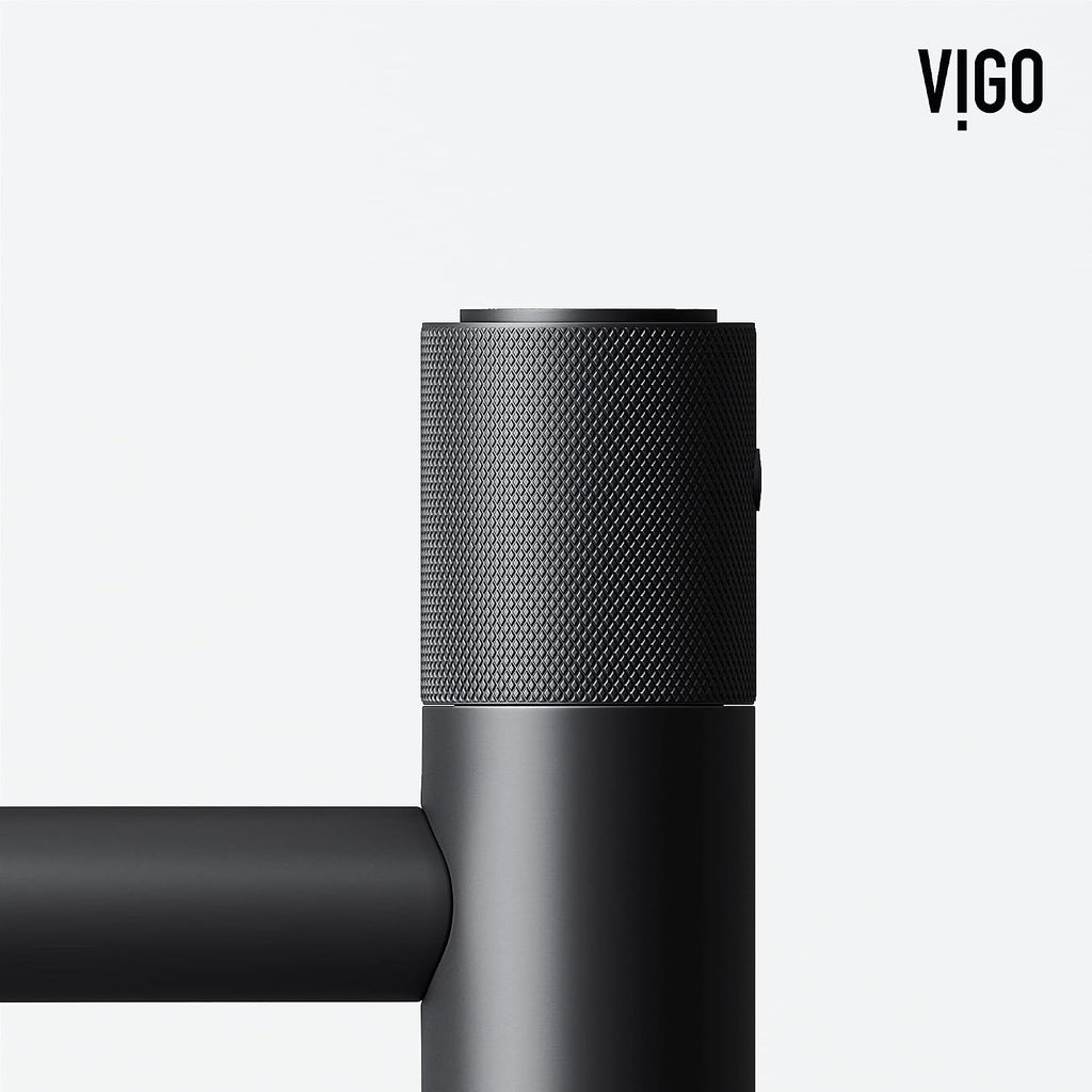 VIGO Apollo Single-Handle Single-Hole Mount Vessel Bathroom Sink Faucet, 12-Inch, Matte Black, Modern Design, Solid Brass, 1.2 GPM WaterSense & Ceramic Disc Valve, Corrosion-Resistant