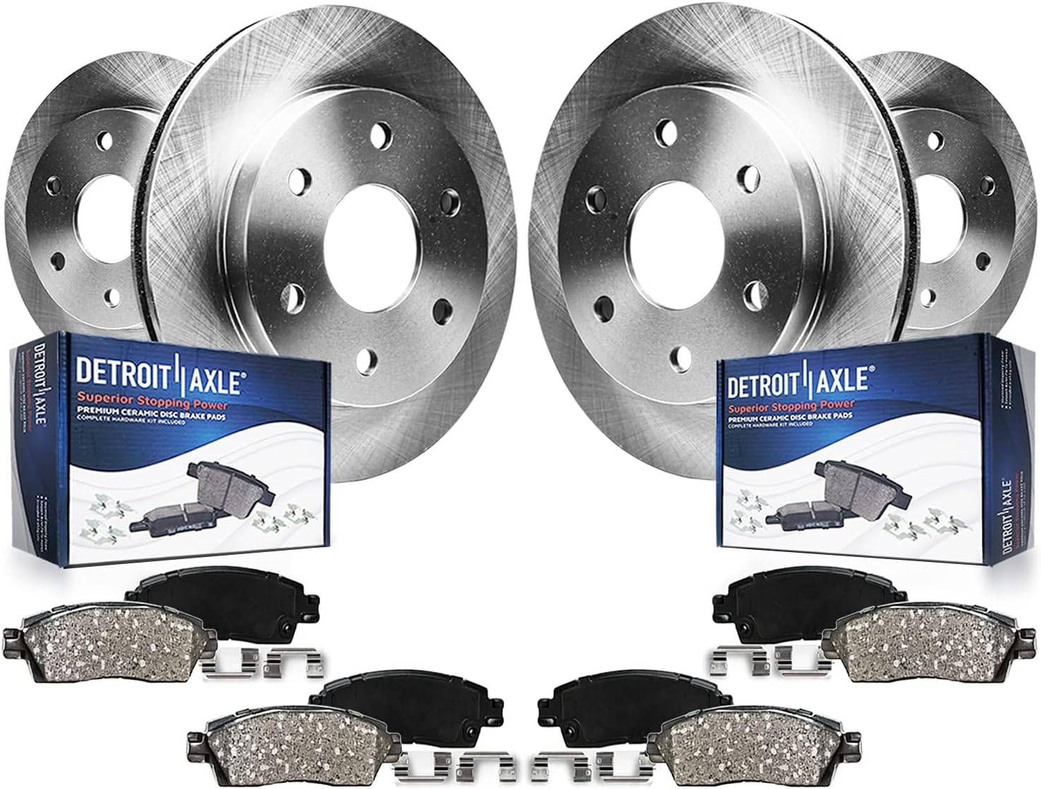 Detroit Axle - Brake Kit for Cadillac Escalade Chevrolet Avalanche Express Suburban 1500 Tahoe GMC Savana 1500, 12.00'' inch Front & 12.99'' inch Rear Disc Brake Rotors Ceramic Brake Pads Replacement