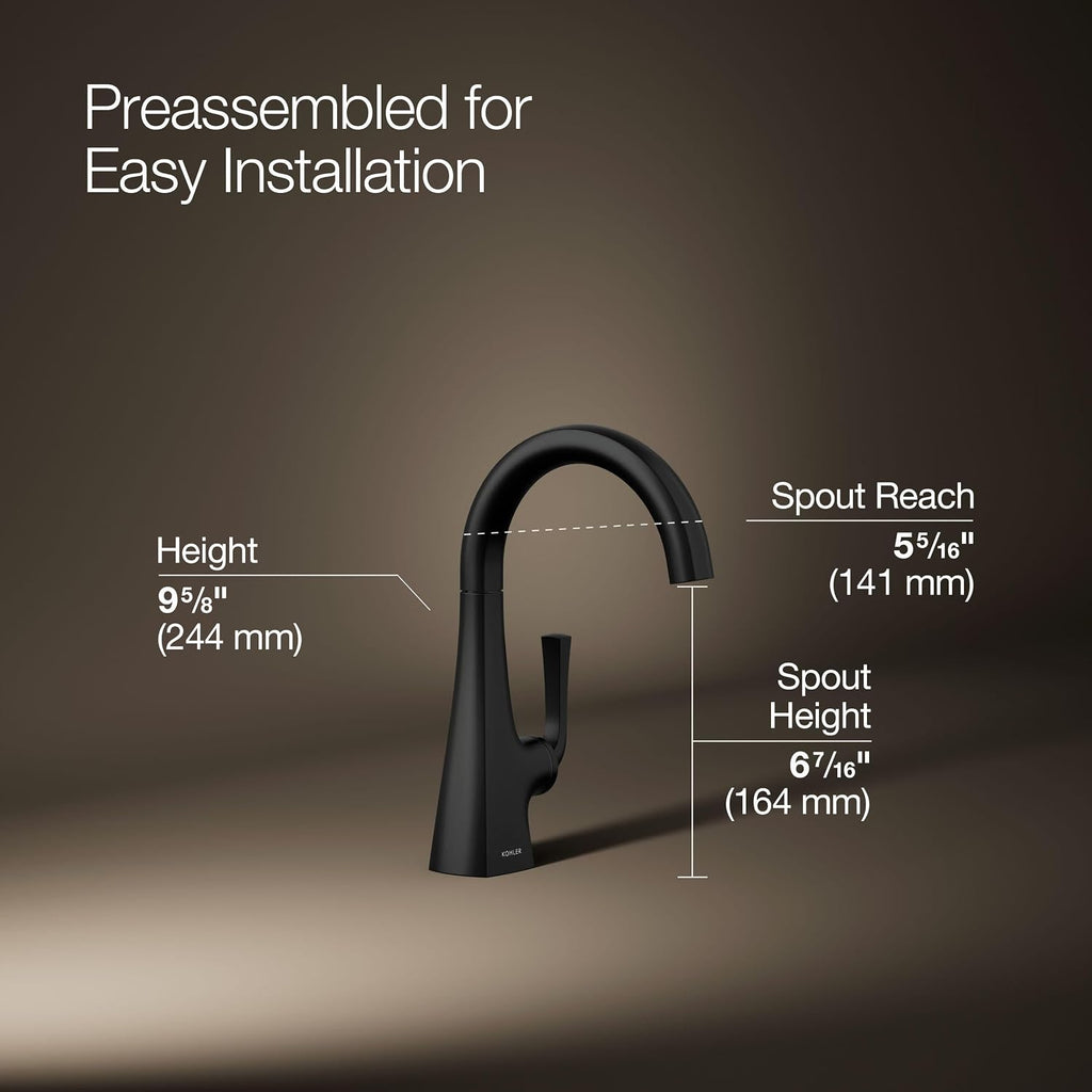 Kohler K-24134-BL Graze Beverage Faucet, Matte Black