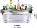 Square & Oval Galvanized Steel Ice Bucket Set of 2 | Heavy-Duty Metal Beer & Wine Coolers with Carry Handles for Outdoor Wedding, Party, Bar