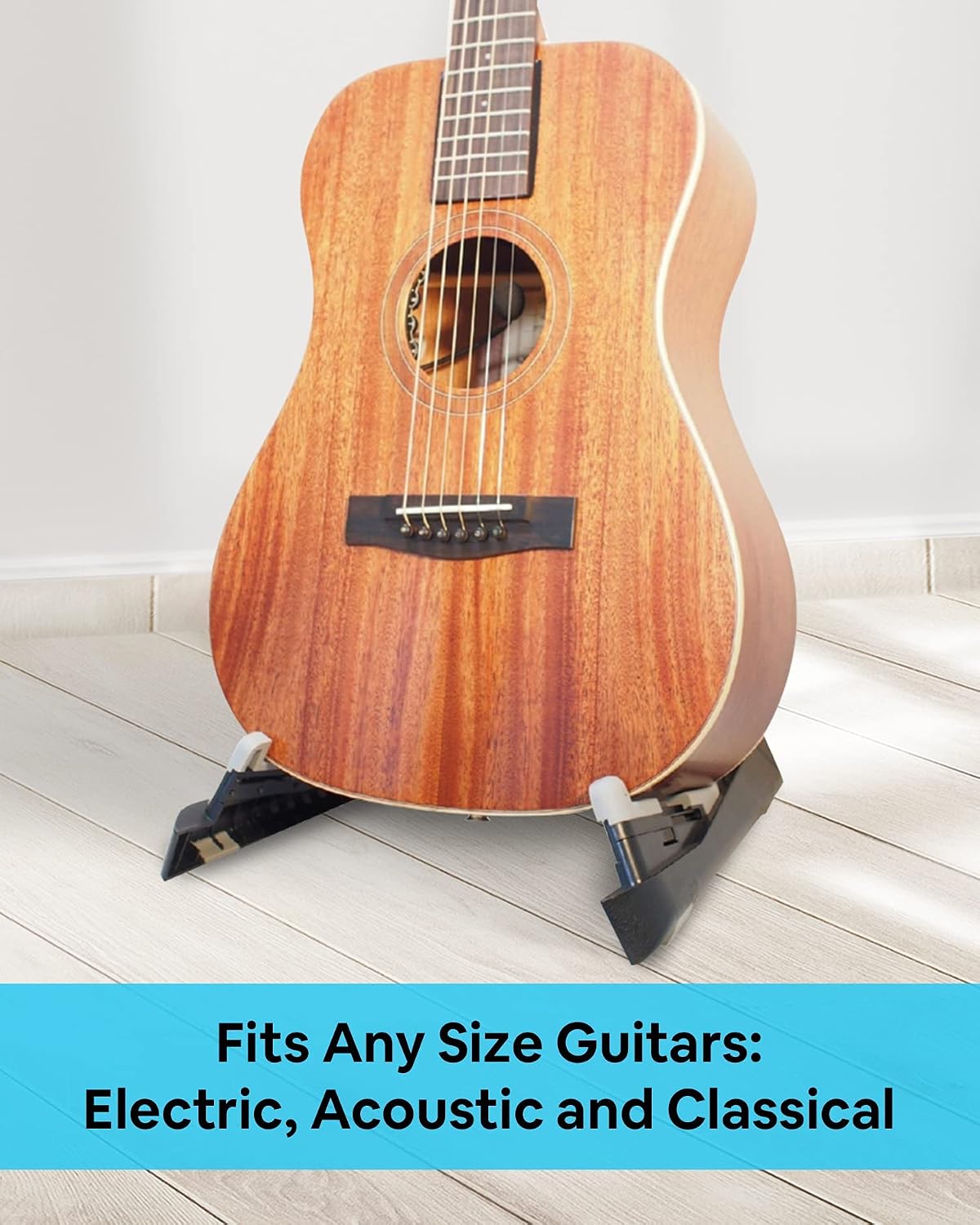 Journey Instruments Solid Sitka Collapsible Travel Guitar with Folding ABS Guitar Stand