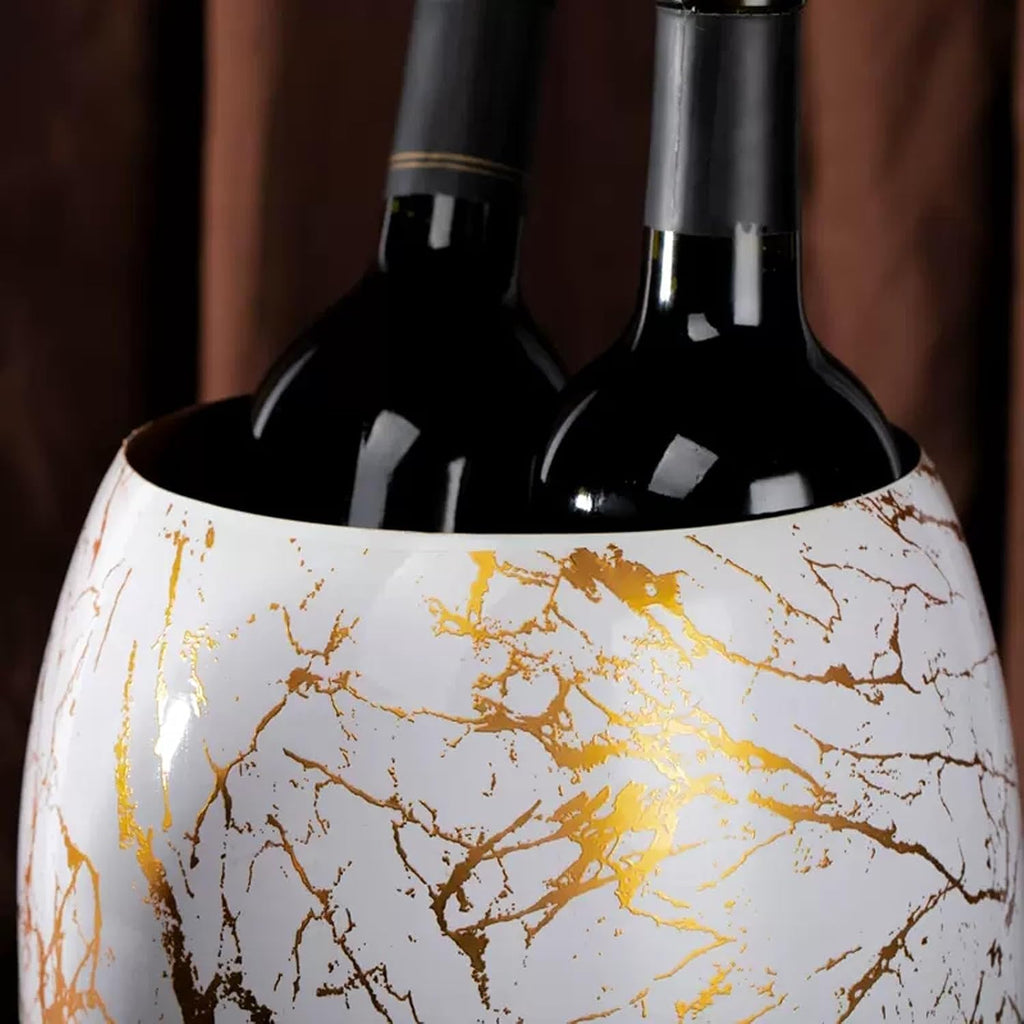 GLigeT ice Cube Bucket Ice Bucket 3.6L Stainless Steel Ice Buckets with Elegant Marble Patterns Ideal for Cocktail Bar, Parties, Chilling Wine, Champagne ice Buckets for Bars (Color : Black)
