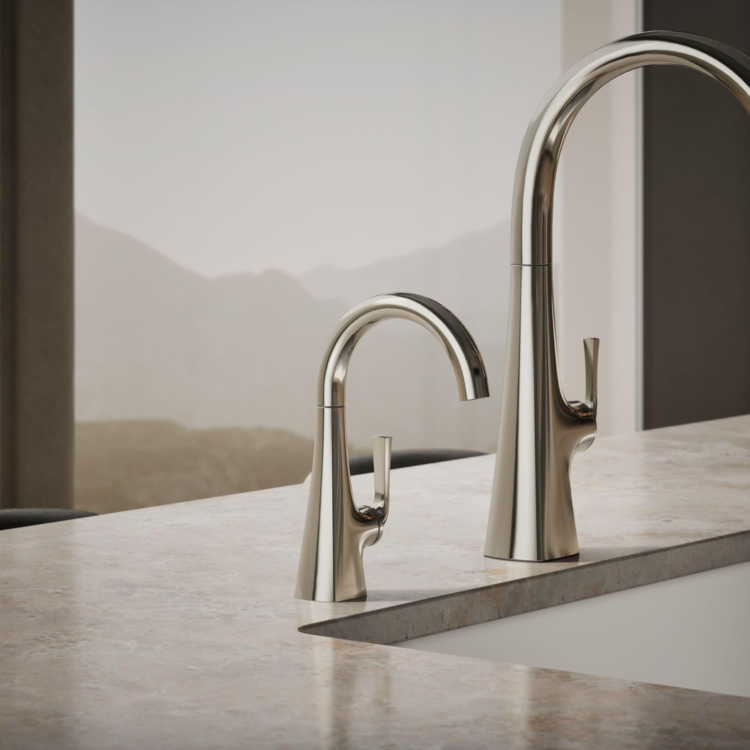 Kohler K-24134-SN Graze Beverage Faucet, Polished Nickel