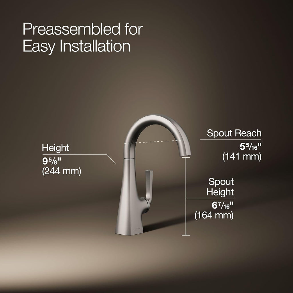 Kohler K-24134-VS Graze Beverage Faucet, Vibrant Stainless