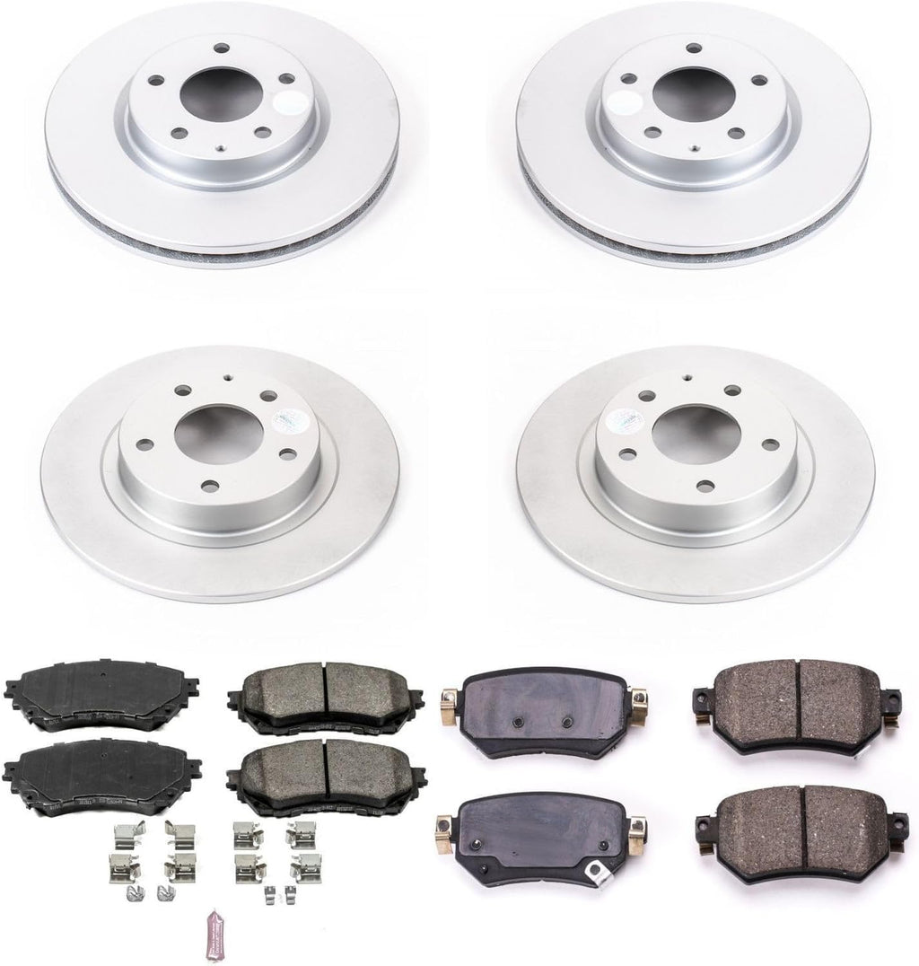 PowerStop Front and Rear Brake Kit for Mazda 6 2016-18 - Fully-Coated Disc Rotors with Z17 Ceramic Brake Pads Replacement, CRK8067