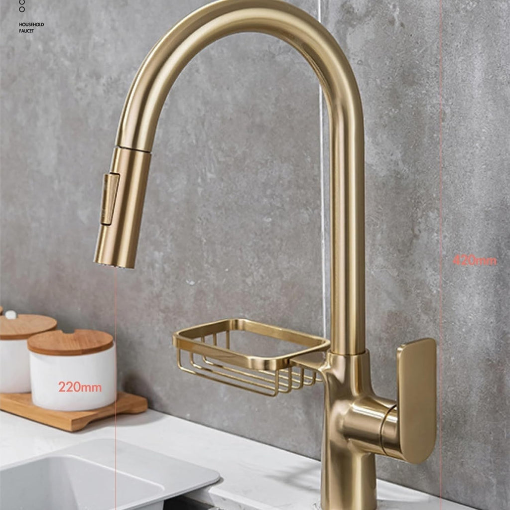 Single Handle Kitchen Faucet with Dual Function Cleaning and Basket Tap for Hot and Cold Sink(Chrome)