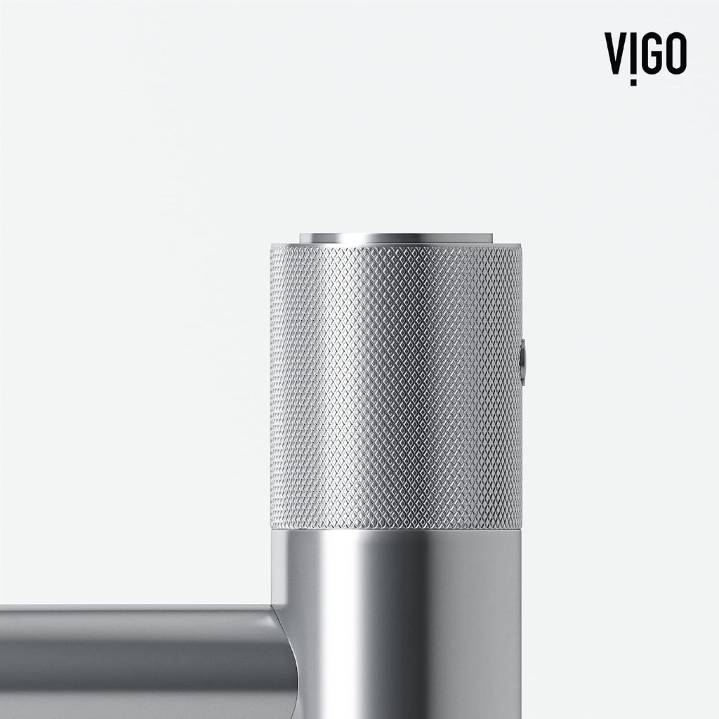 VIGO Apollo Single-Handle Single-Hole Mount Bathroom Sink Faucet, 8-Inch, Chrome, Modern Design, Solid Brass, 1.2 GPM WaterSense & Ceramic Disc Valve, Corrosion-Resistant