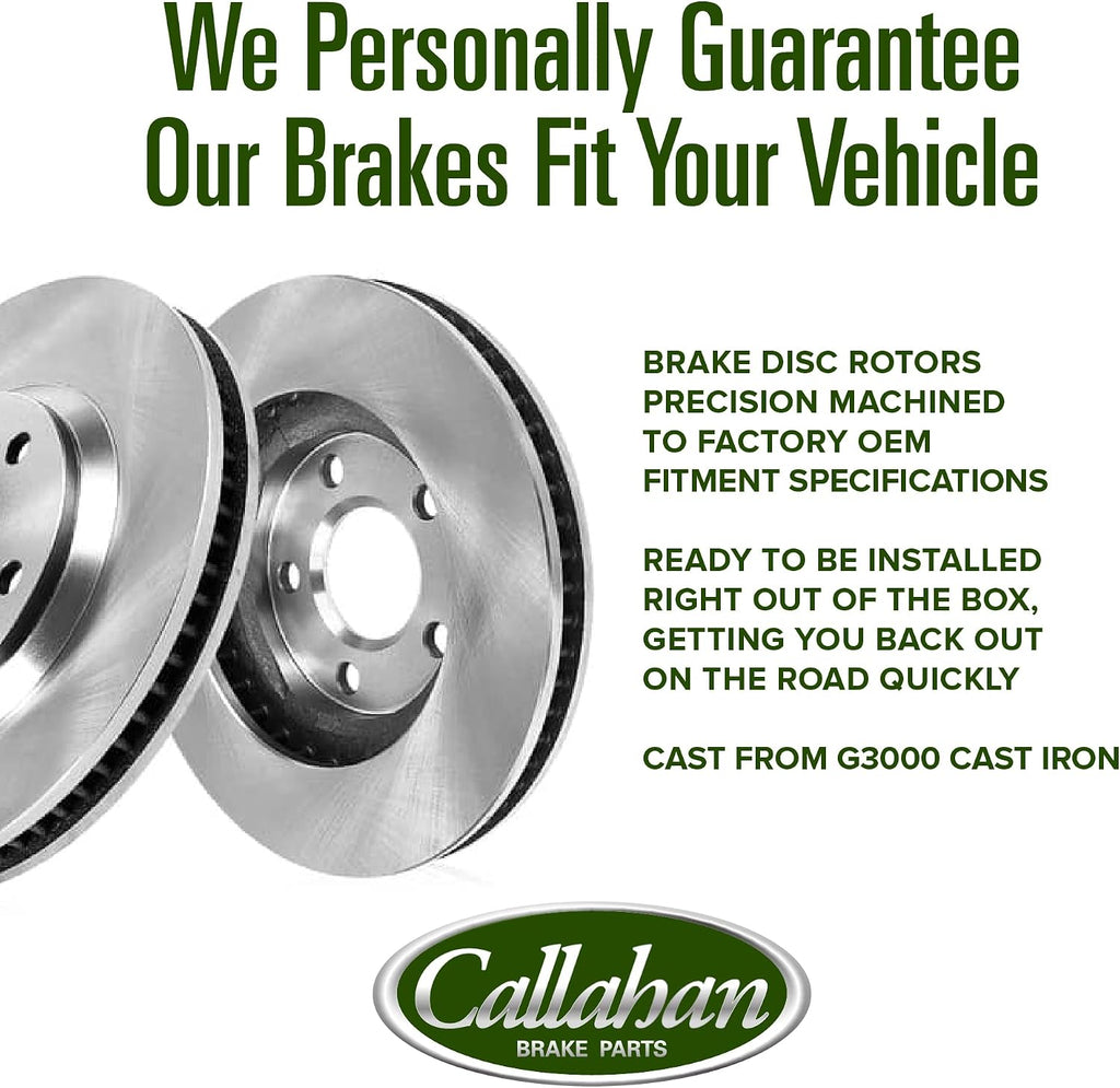 Callahan Brake Parts Front and Rear Brake Kit For Hyundai Venue 2020-2022, Kia Soul 2020-2023 [Model Specific] Replacement Brake Rotors with Ceramic Brake Pads