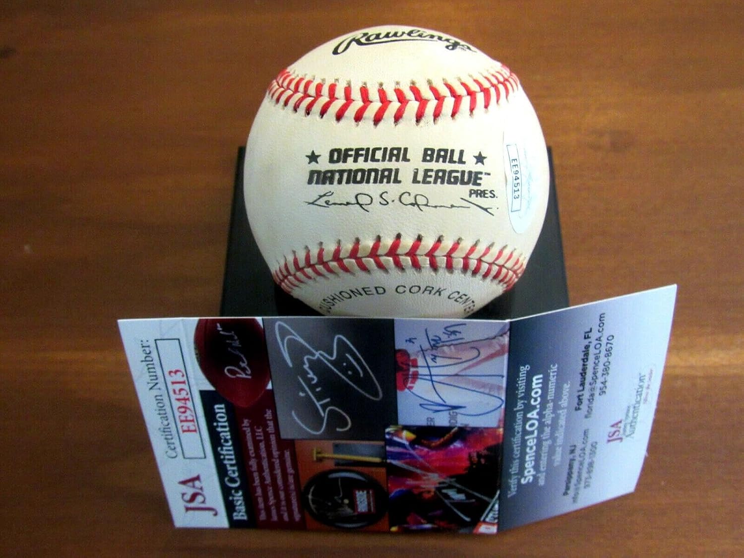 Warren Spahn Milwaukee Braves Hof Cy Signed Auto Vintage Gu'ed Onl Baseball Jsa - MLB Game Used Baseballs