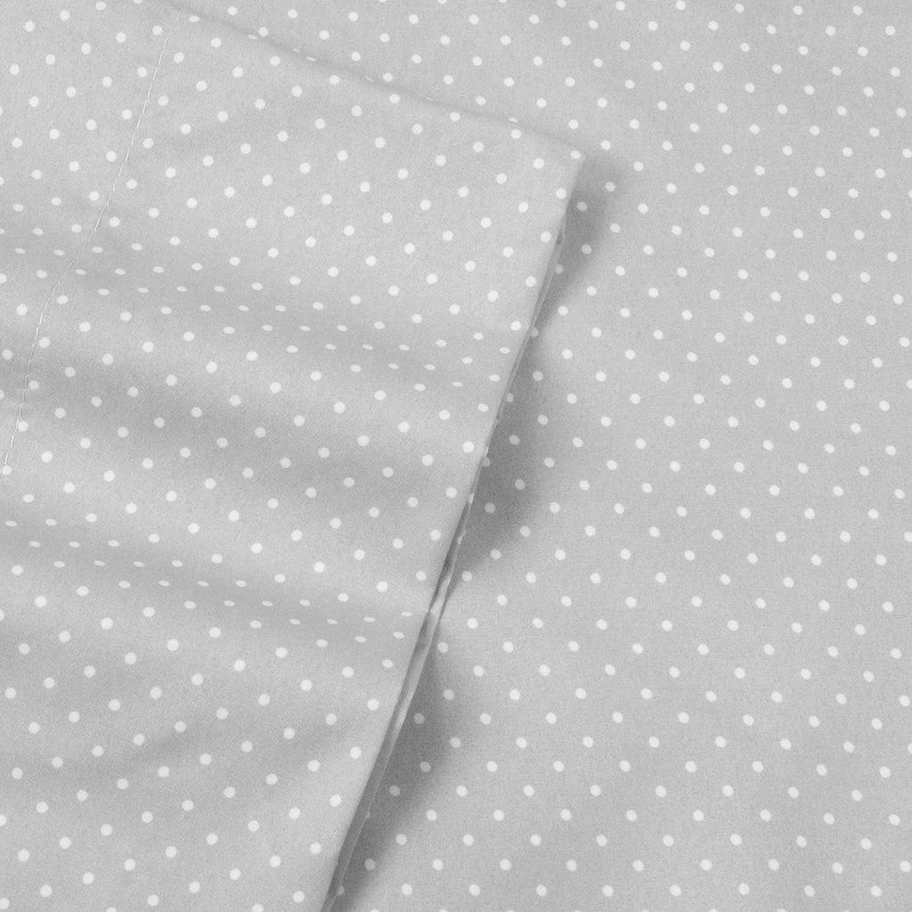 Sweet Home Collection Cal King Size Bed Sheets - 6 Piece 1500 Thread Count Fine Brushed Microfiber Deep Pocket Set - Extra Pillow Cases, Great Value, California King, Dot Gray (Pack of 12)