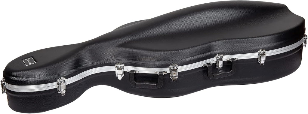 Crossrock ABS Cello Case for 4/4 or 3/4 Size | Matte Black Diamond Texture, Lightweight Shell with Wheels – Built for Daily Transport & Student Use