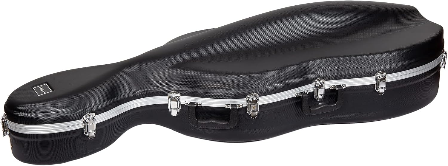 Crossrock ABS Cello Case for 4/4 or 3/4 Size | Matte Black Diamond Texture, Lightweight Shell with Wheels – Built for Daily Transport & Student Use