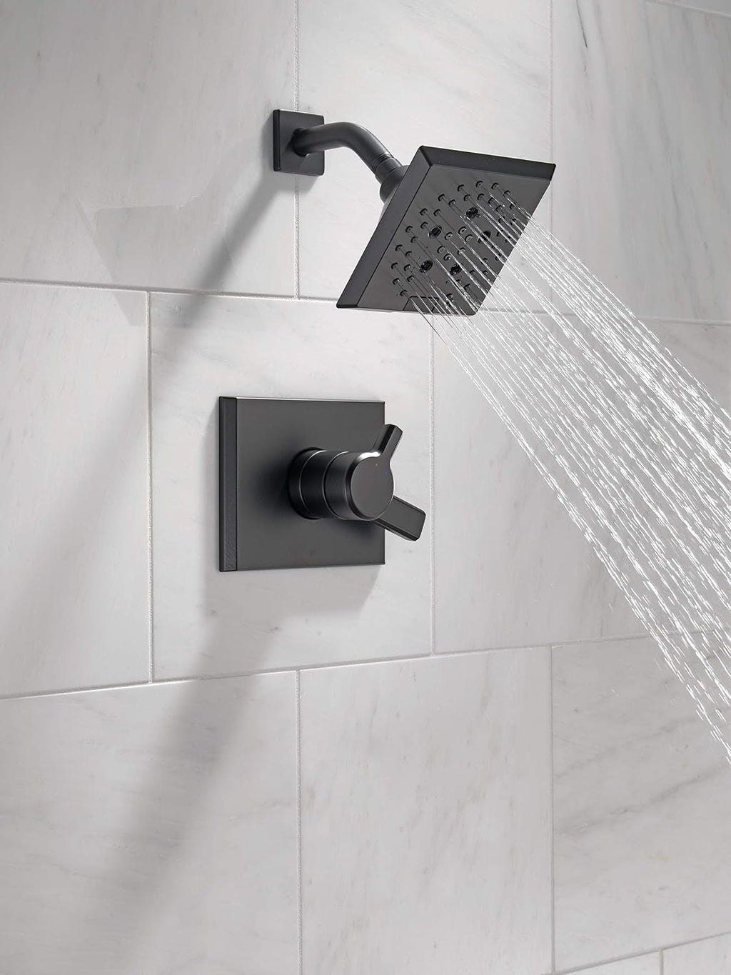 Delta Faucet Pivotal 17 Series Dual-Function Shower Faucet, Shower Trim Kit, 5-Spray H2Okinetic Shower Head, Matte Black T17299-BL (Valve Not Included)
