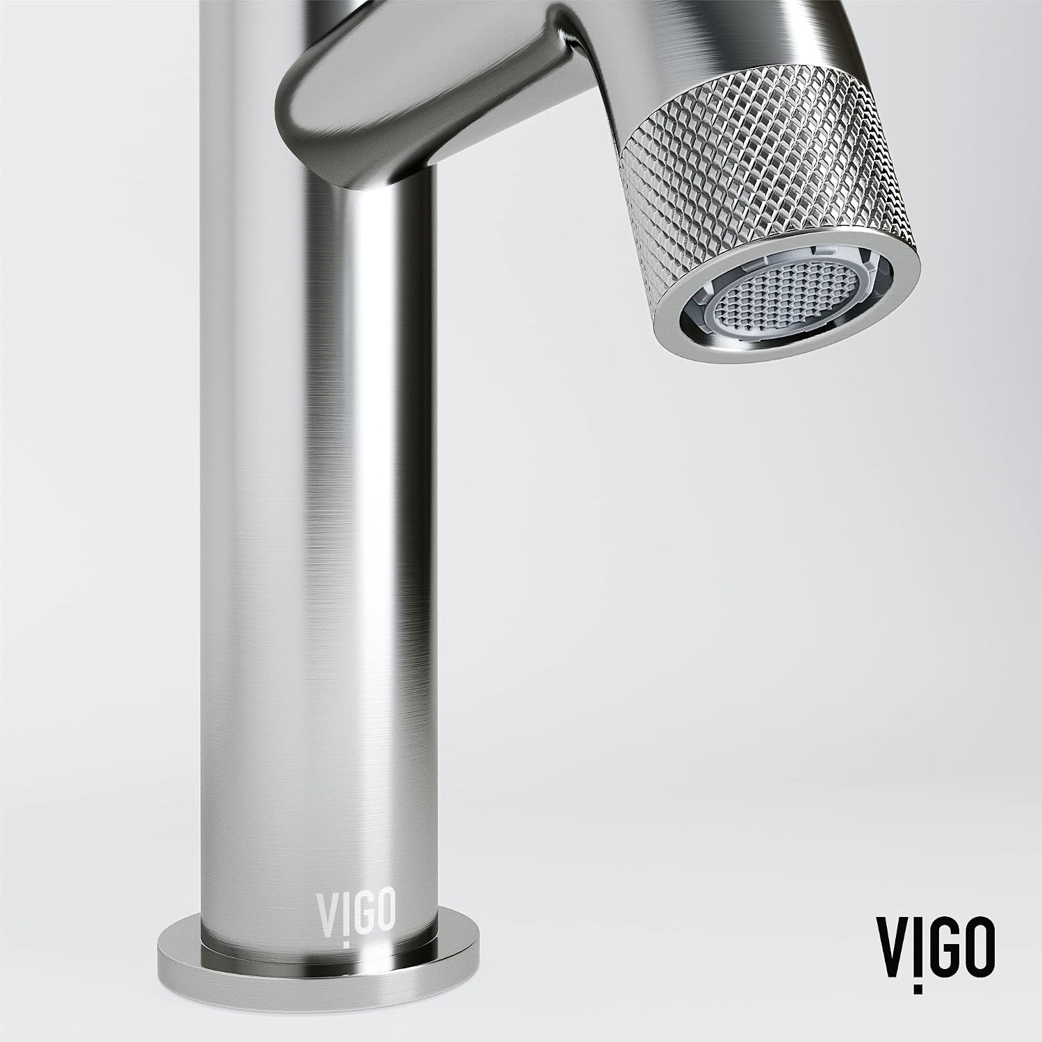 VIGO Apollo Single-Handle Single-Hole Mount Bathroom Sink Faucet, 8-Inch, Brushed Nickel, Modern Design, Solid Brass, 1.2 GPM WaterSense & Ceramic Disc Valve, Corrosion-Resistant