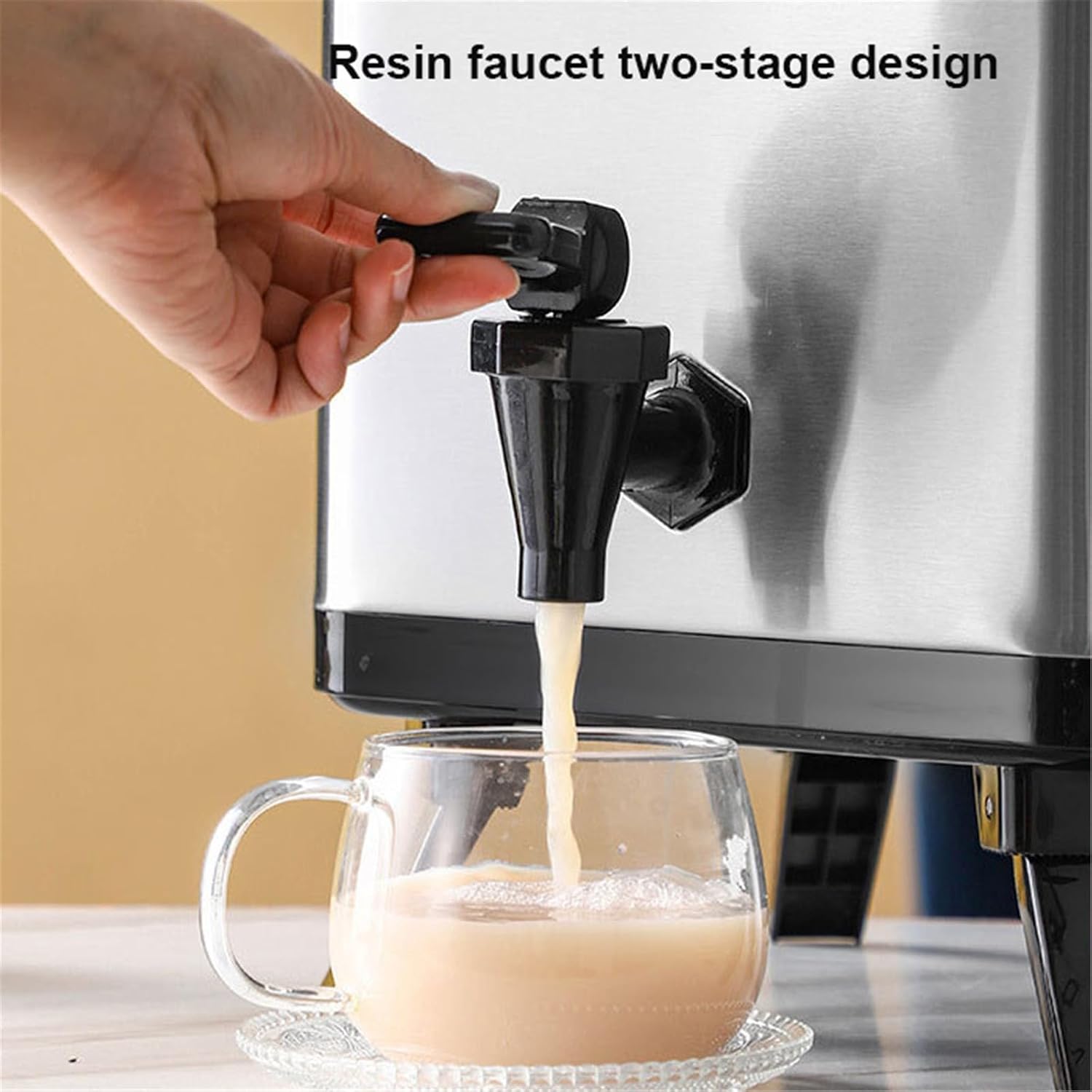 Stainless Steel Insulated Barrel,Double-Layer Insulation Barrel Container,with Faucet and Digital Display Temperature Screen, for Hot Water Milk Tea Coffee,White,8L (Black-6L