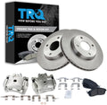 TRQ Front Brake Pad and Rotor Set Semi Metallic Vented Rotors Calipers Compatible with 2009-2014 Nissan Cube 2007-2012 Versa