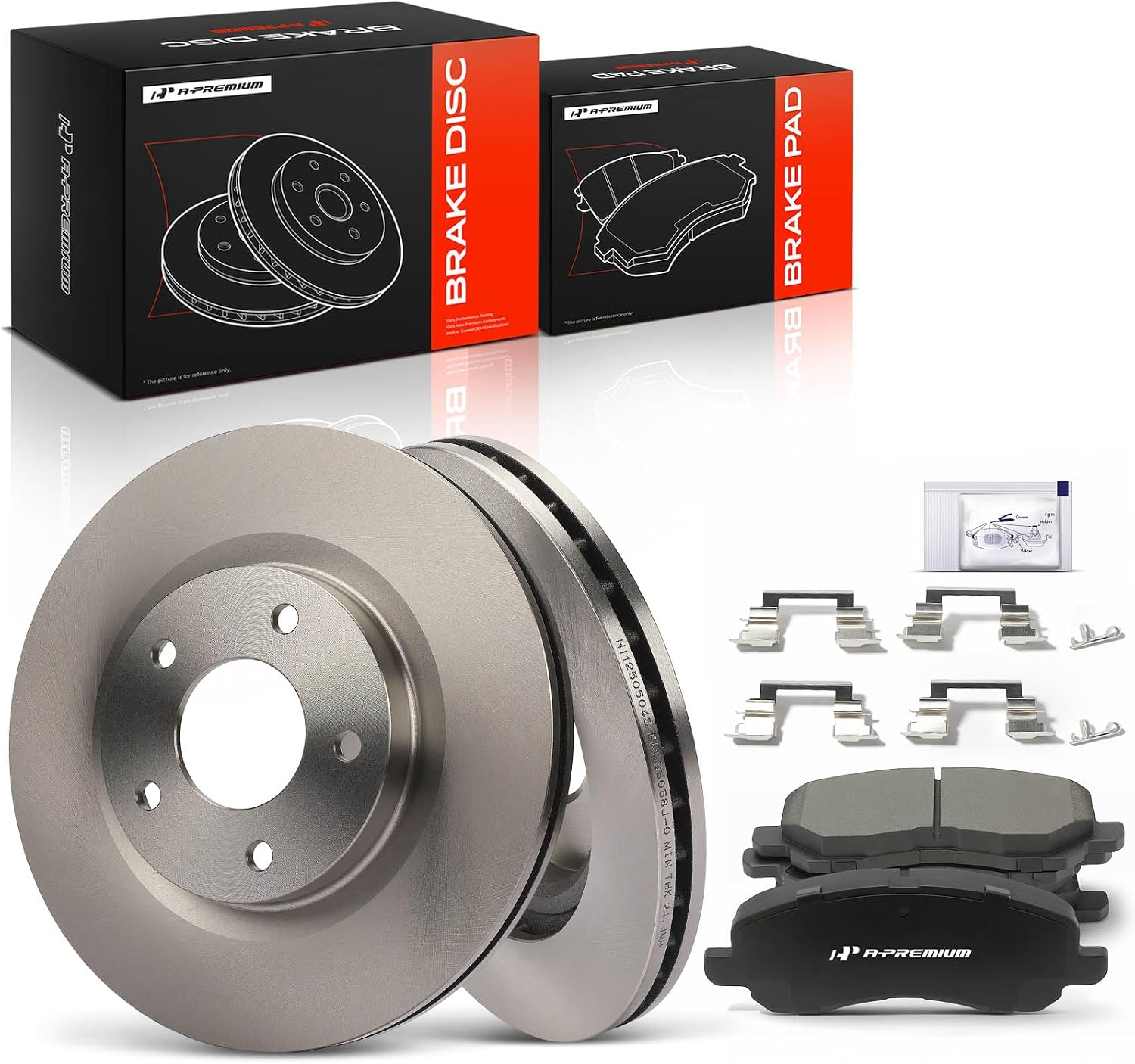 A-Premium 11.57 in (294mm) Front Vented Disc Brake Rotors + Ceramic Pads Kit Compatible with Select Jeep, Dodge, Mitsubishi and Chrysler Models - Sebring, Lancer, Patriot, Compass, Outlander, Avenger