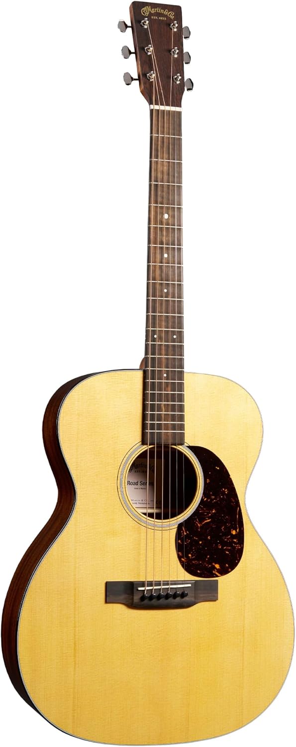 Martin 000-12E Retro Road Series Acoustic-Electric Guitar – Spruce Top & Sapele | Gloss Finish | E1 Electronics with Built-In Tuner | Softshell Case Included (Right)