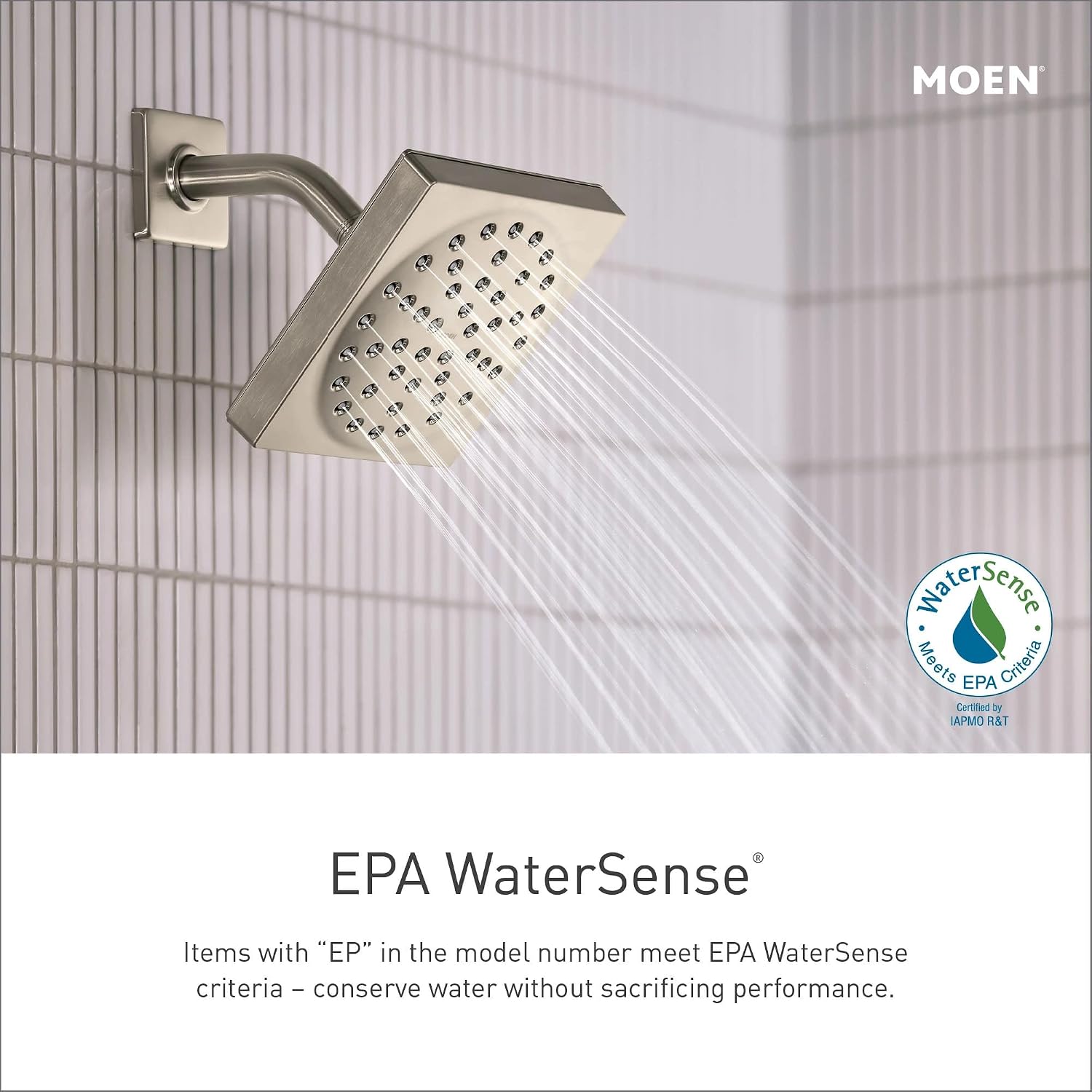 Moen Belfield Posi-Temp Tub and Shower Trim Kit with Eco-Performance Showerhead, Valve Required, Brushed Nickel, T2313EPBN