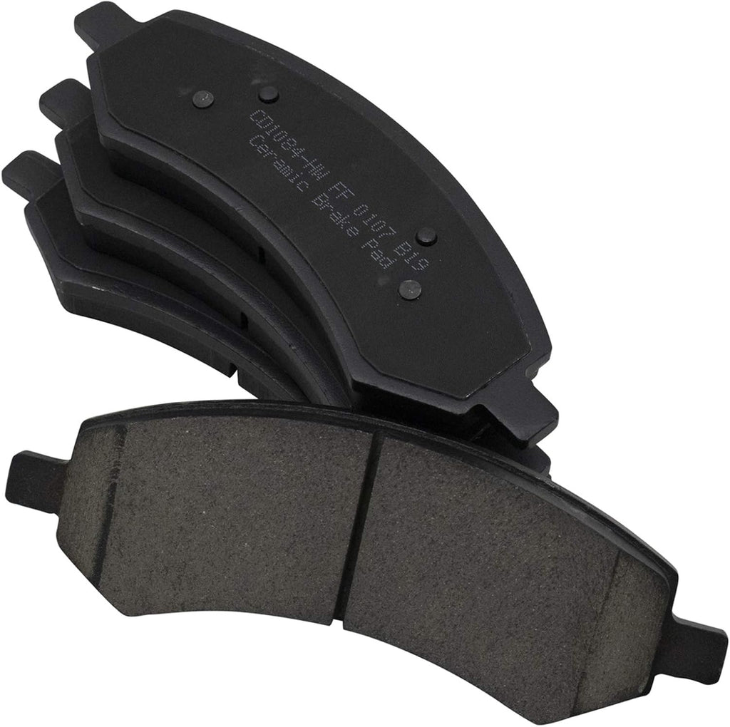 TRQ Performance Front Brake Pad and Rotor Set Ceramic Coated Drilled Slotted Vented Rotors Compatible with 07-09 Chrysler Aspen Dodge Durango 06-10 Ram 1500 11-18 Ram 1500 19-21 1500 Classic