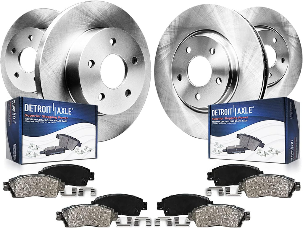 Detroit Axle - Brake Kit for 2011 2012 Ford Edge Lincoln MKX, Disc Brake Rotors Ceramic Brakes Pads Replacement: 12.60' inch Front and 13.00' inch Rear