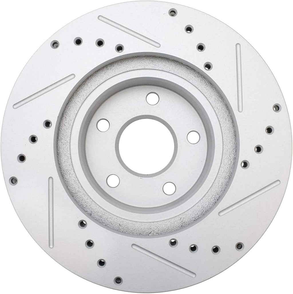 TRQ Performance Front Brake Pad and Rotor Set Ceramic Drilled Slotted Coated Rotors Compatible with 2013-2016 Scion FR-S 2013-2016 Subaru BRZ 2011-2016 Impreza