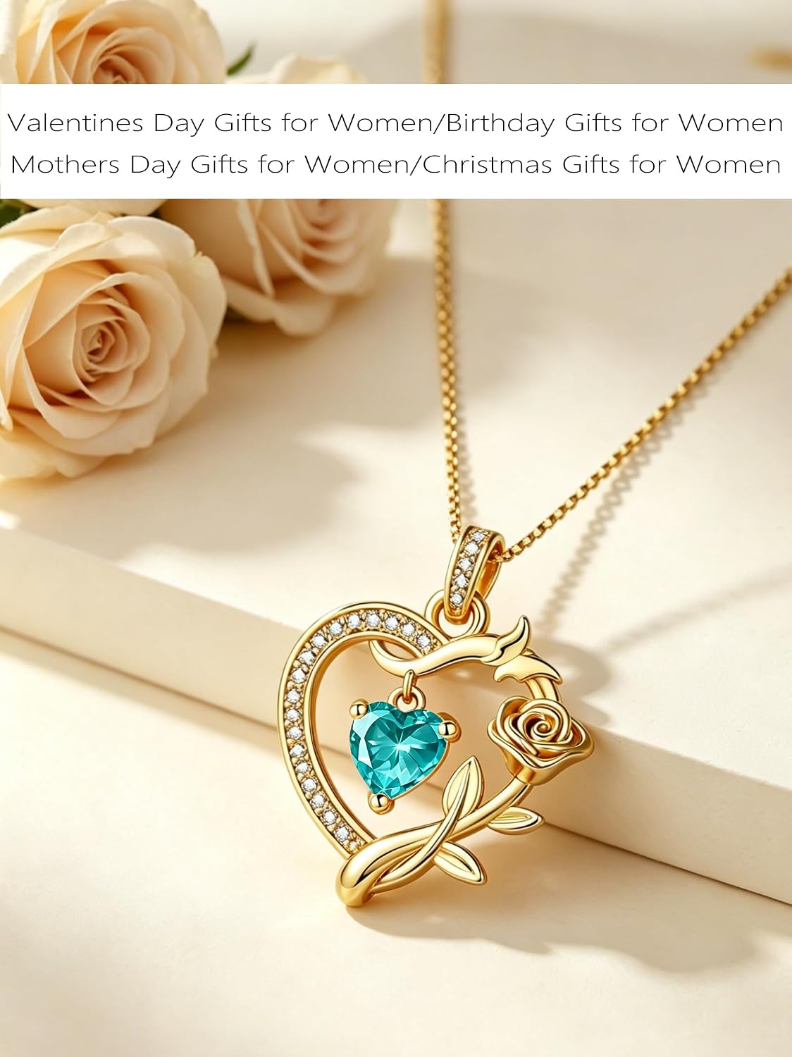 HeartMelody Heart Necklaces for Women Gold,14k 18K White Gold Plated Dainty Rose Butterfly Necklace with Garnet Birthstone Pendant Necklace Everyday Jewelry Birthday Christmas Gifts for Women Mom Her