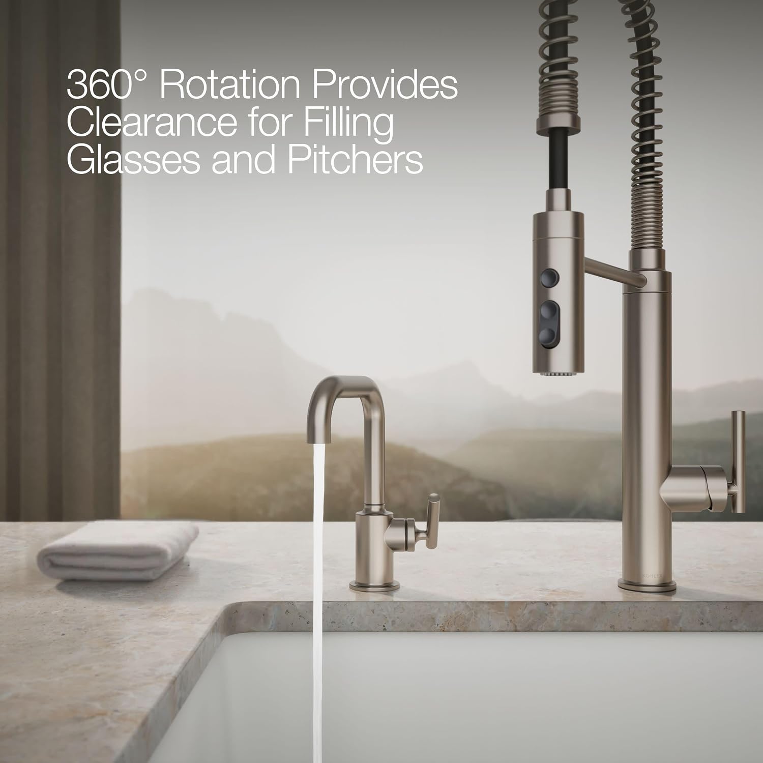 Kohler K-24077-VS Purist Beverage Faucet, Vibrant Stainless
