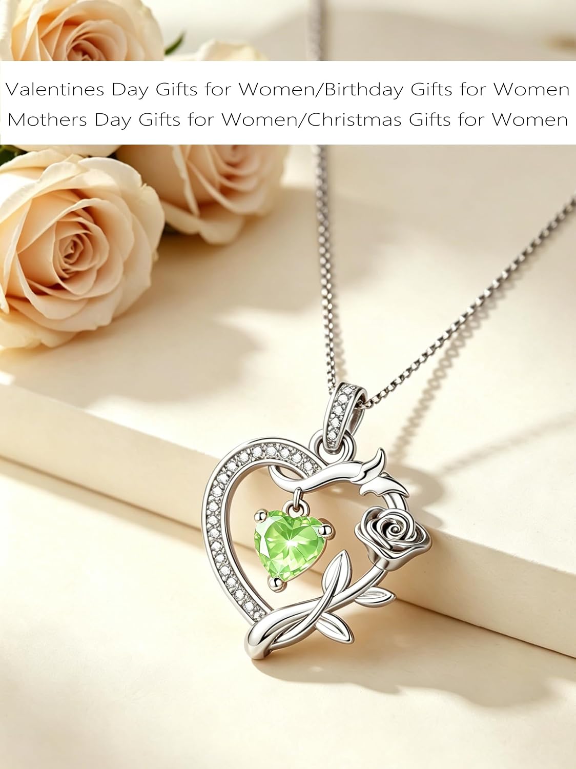 HeartMelody Heart Necklaces for Women Gold,14k 18K White Gold Plated Dainty Rose Butterfly Necklace with Garnet Birthstone Pendant Necklace Everyday Jewelry Birthday Christmas Gifts for Women Mom Her
