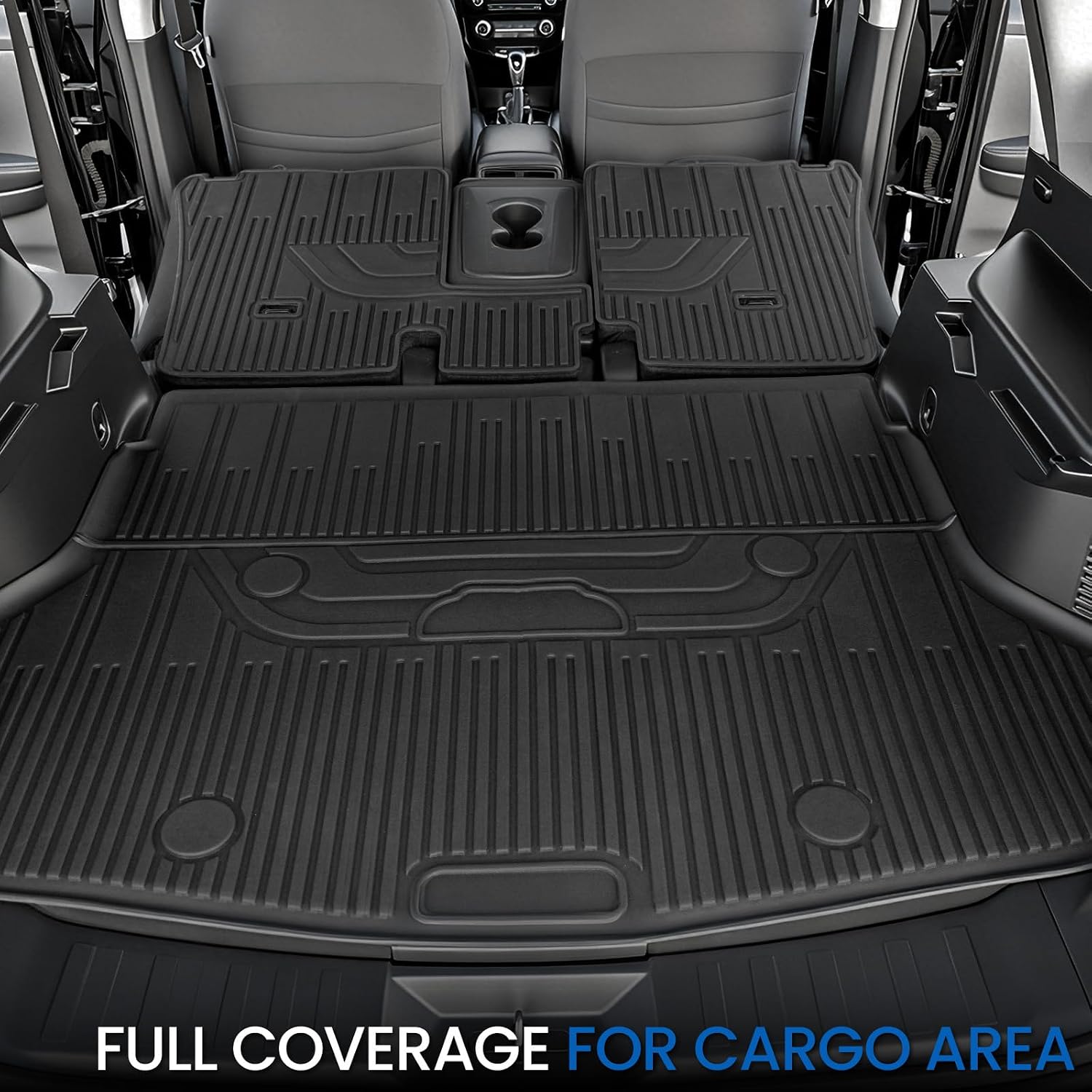 Floor Mats Set for Nissan Rogue 2014-2020 (Not for Sport/Select/Hybrid/7-Seat), All Weather TPE Backrest Mat Trunk Mat Cargo Liner Door Sill Guards Accessories(for Nissan Rogue | 2014-2020)