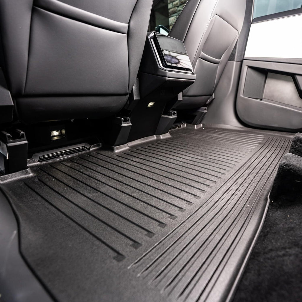 OEDRO Floor Mats Fit for Tesla Cybertruck 2023-2026, All Weather TPE Car Liners for 2024 Cybertruck Truck Accessories, Custom Fit Base/Cyberbeast/Long Range, 1st and 2nd Row