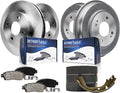 Detroit Axle - Brake Kit for 2009-2013 Honda Fit Front Disc Brake Rotors Ceramic Brakes Pads Rear Brake Drums Brakes Shoes 2010 2011 2012 Replacement : 10.32' inch Front Rotors
