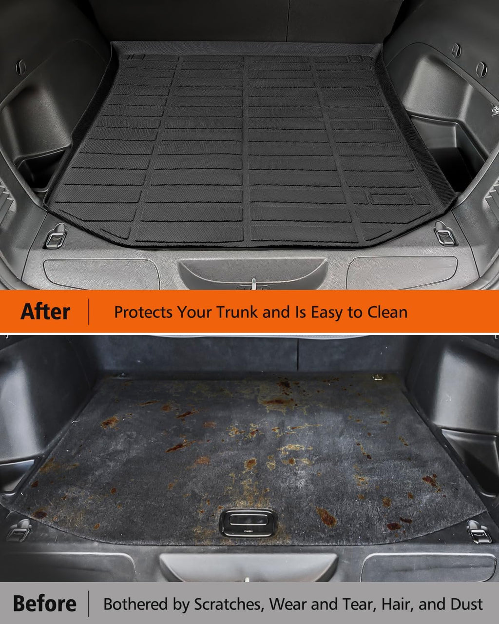 Floor Mats for Jeep Grand Cherokee: 2011-2021 (Not for L) Cargo Trunk Liner, Car Accessories All Weather Rubber Custom Fit for Grand Cherokee 2021 2020 2019 2018 2017 2016-2011 SUV 5-Seat Models Black