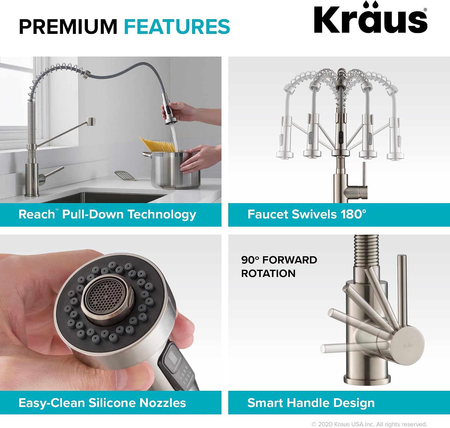 KRAUS Spot Free Bolden™ 18-Inch Commercial Kitchen Faucet with Soap Dispenser in All-Brite™ Antique Champagne Bronze Finish