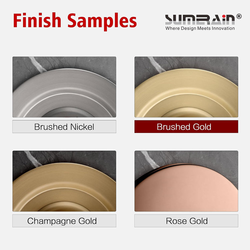 SUMERAIN Tub Faucet Wall Mount Tub Filler High Flow Bathtub Faucet Brushed Gold with Rough in Valve, Two Cross Handles